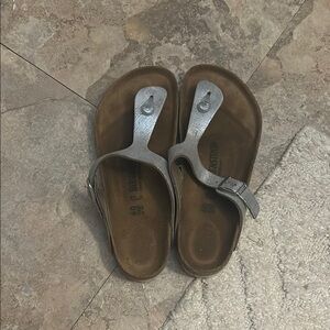Birkenstock Metallic Silver Sandals
